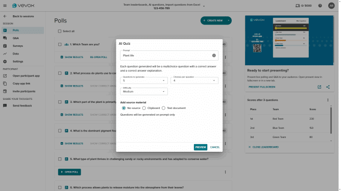 dasboard AI quiz 1 min