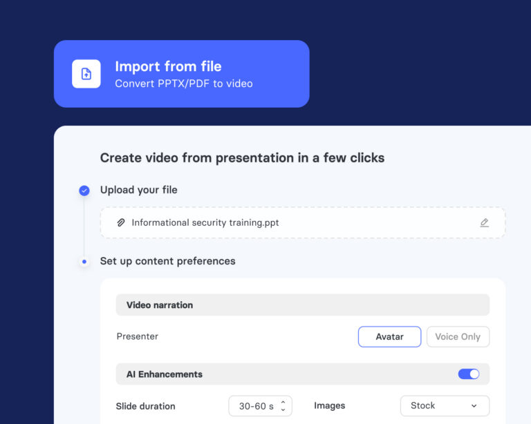 Panopto AI-videostudie fra eksisterende indhold
