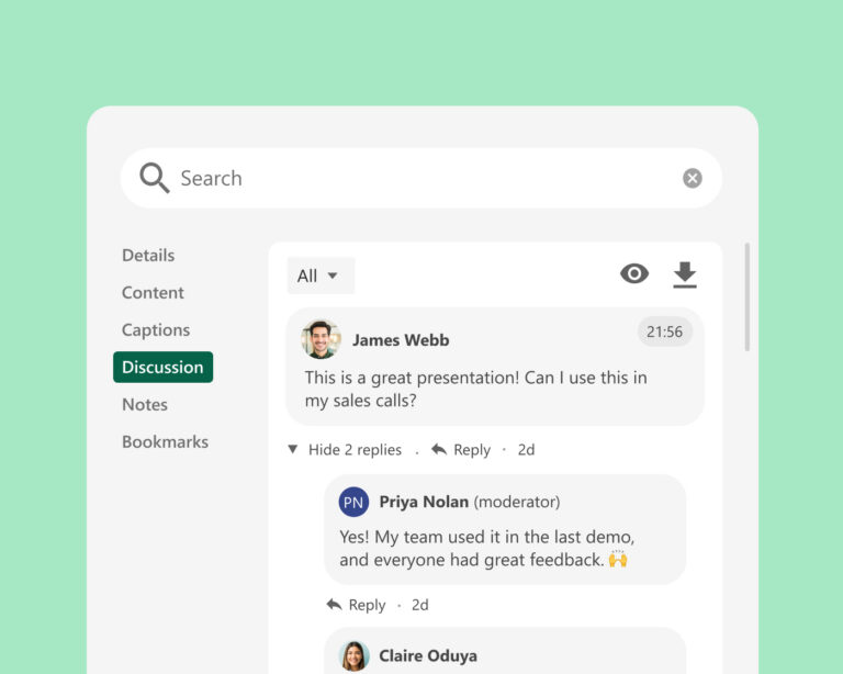 Panopto discussion and annotation