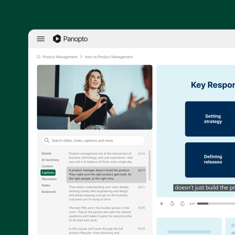 Panopto video-CMS
